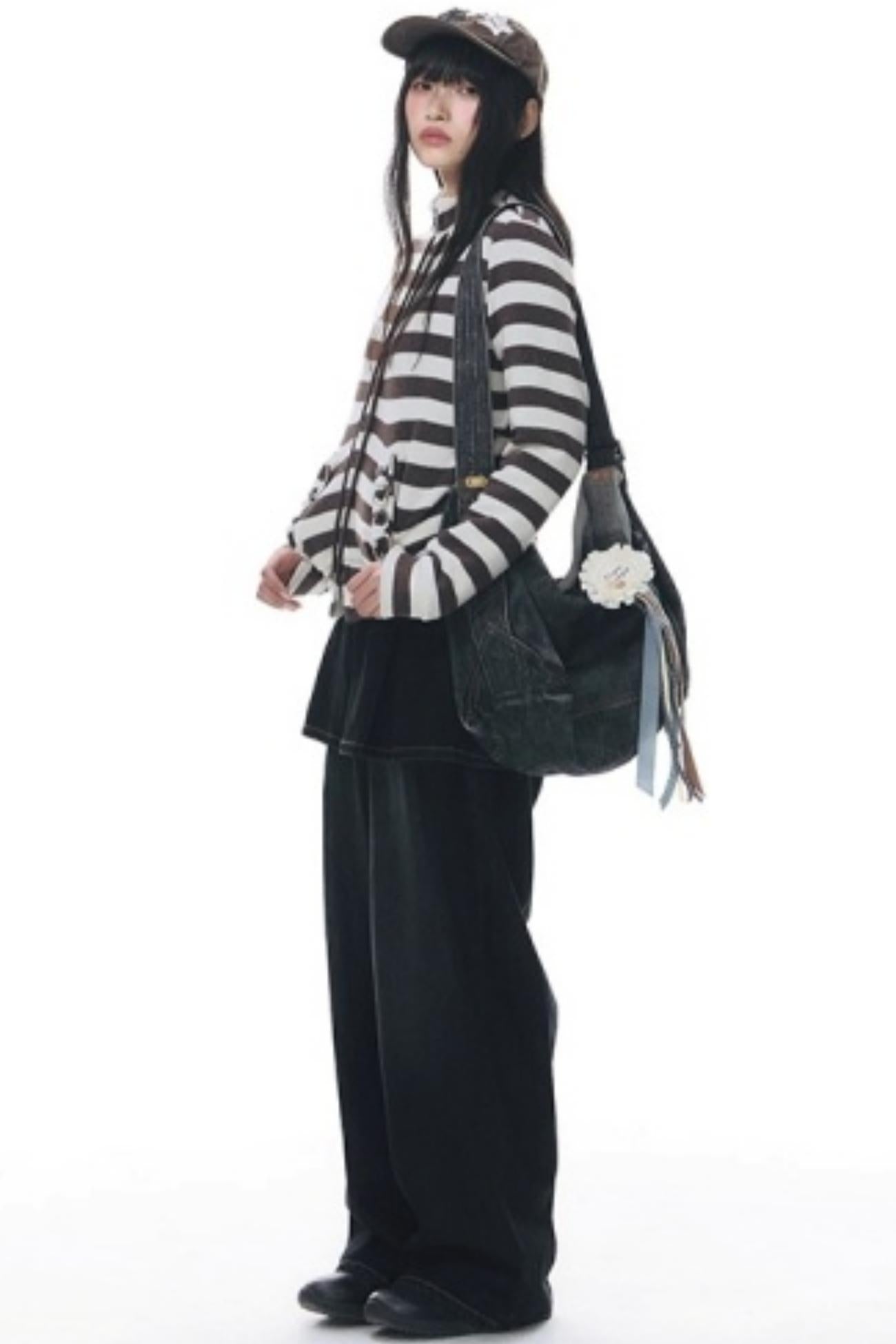 Fake Two-Piece Pleated Skirt Jeans