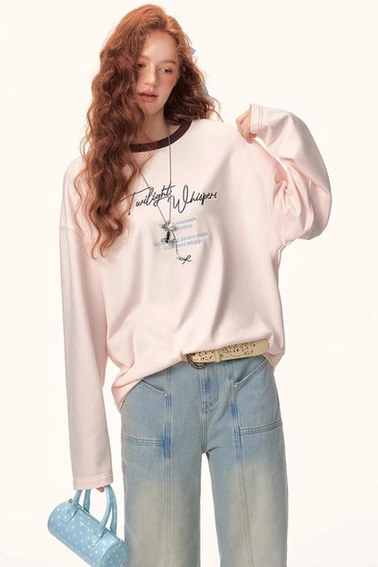 Color-Blocked Letter Print Top