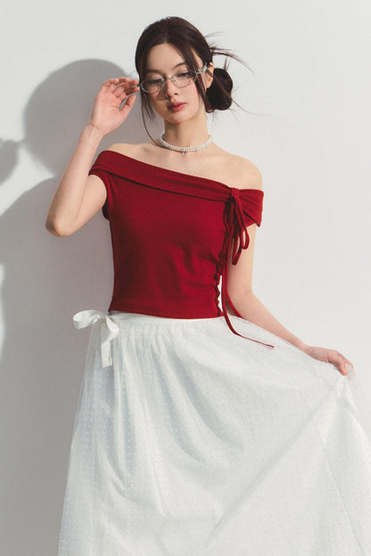 Pink Wool Blend Strapless Top