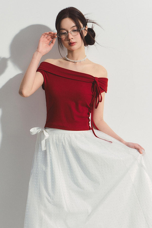 Pink Wool Blend Strapless Top