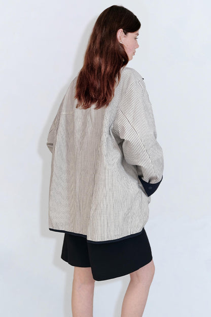 Casual Stripe Doubleside Trench Coat