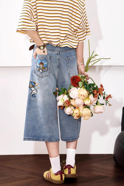 High-Waisted Denim Shorts