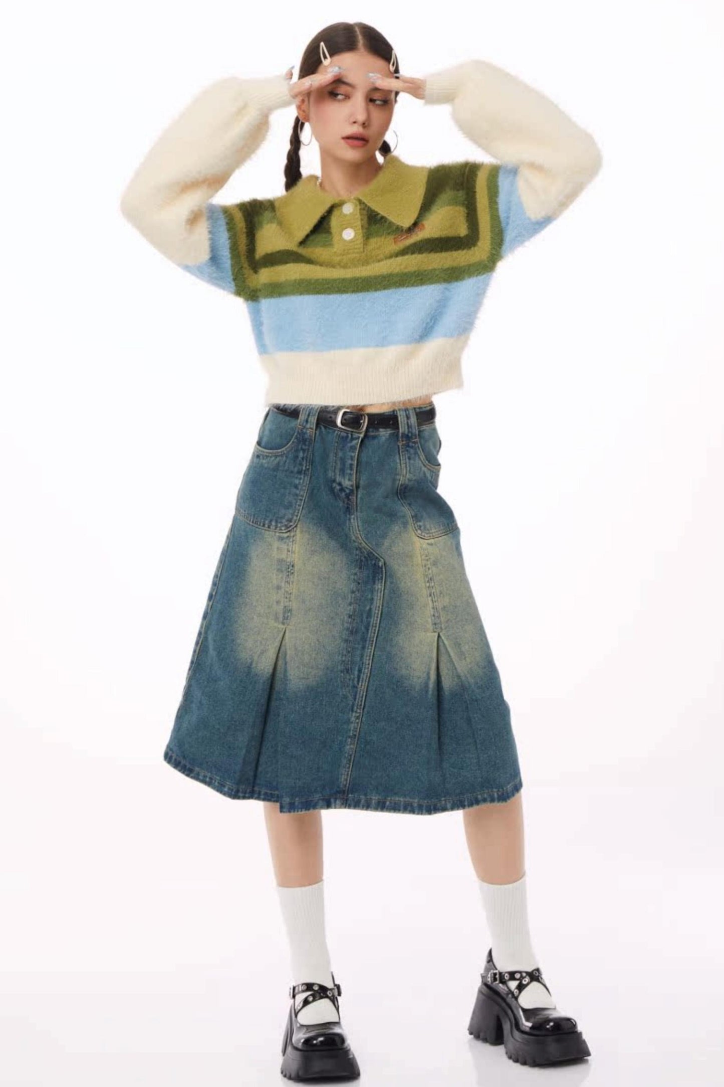 Lazy Retro Polo Neck Sweater