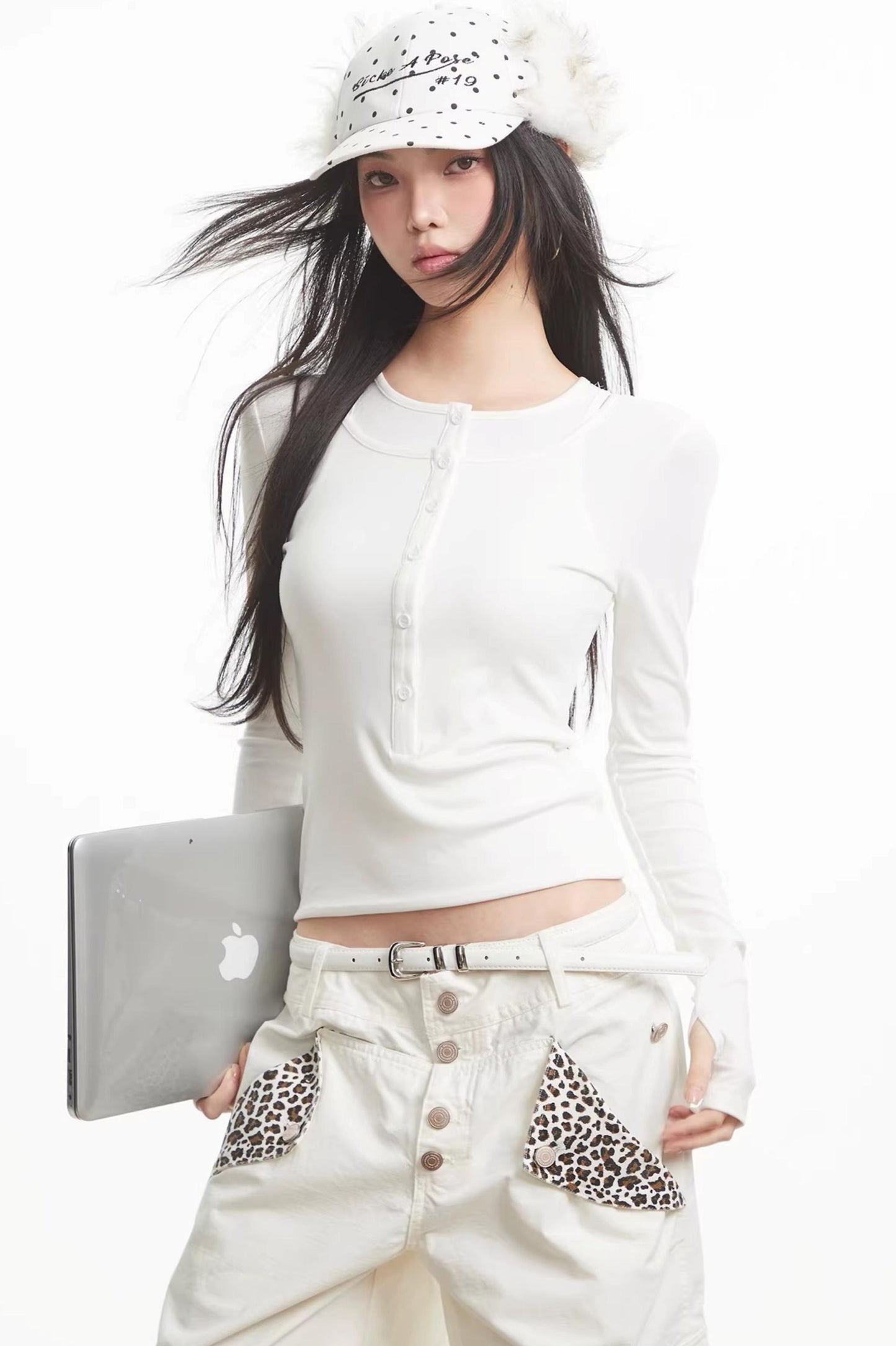 White Autumn Slim Top