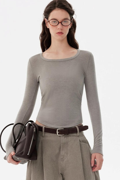 Tencel Wool Crew Neck Top
