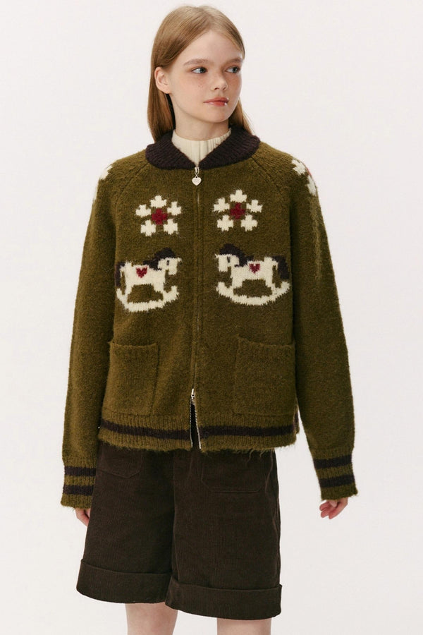 Heart Pony Knitted Cardigan