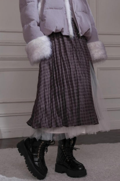 Romantic Plaid Umbrella Skirt