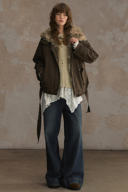 Time Traveler Fur Collar Jacket