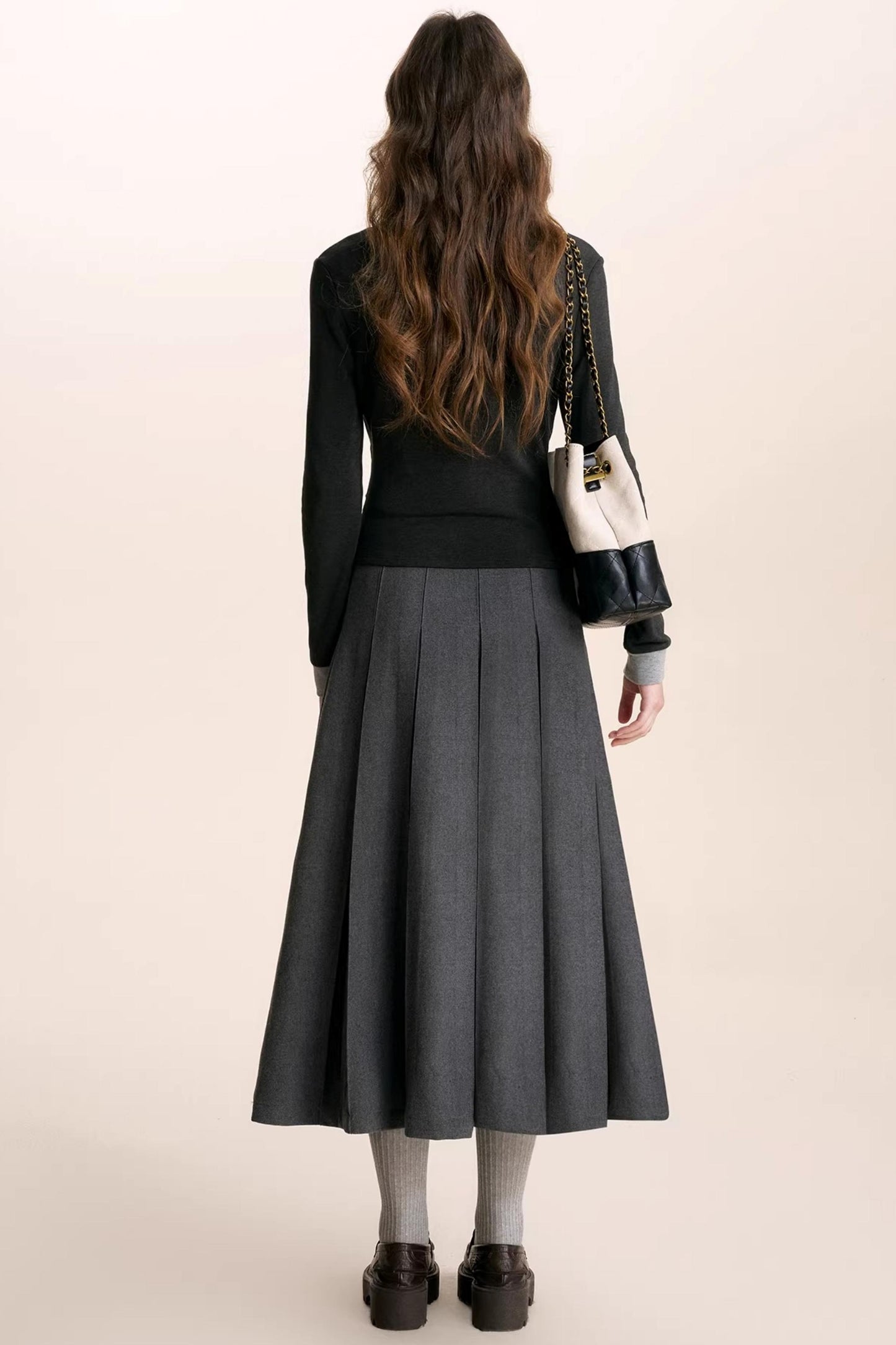 Plaid Patchwork Woolen Skirt