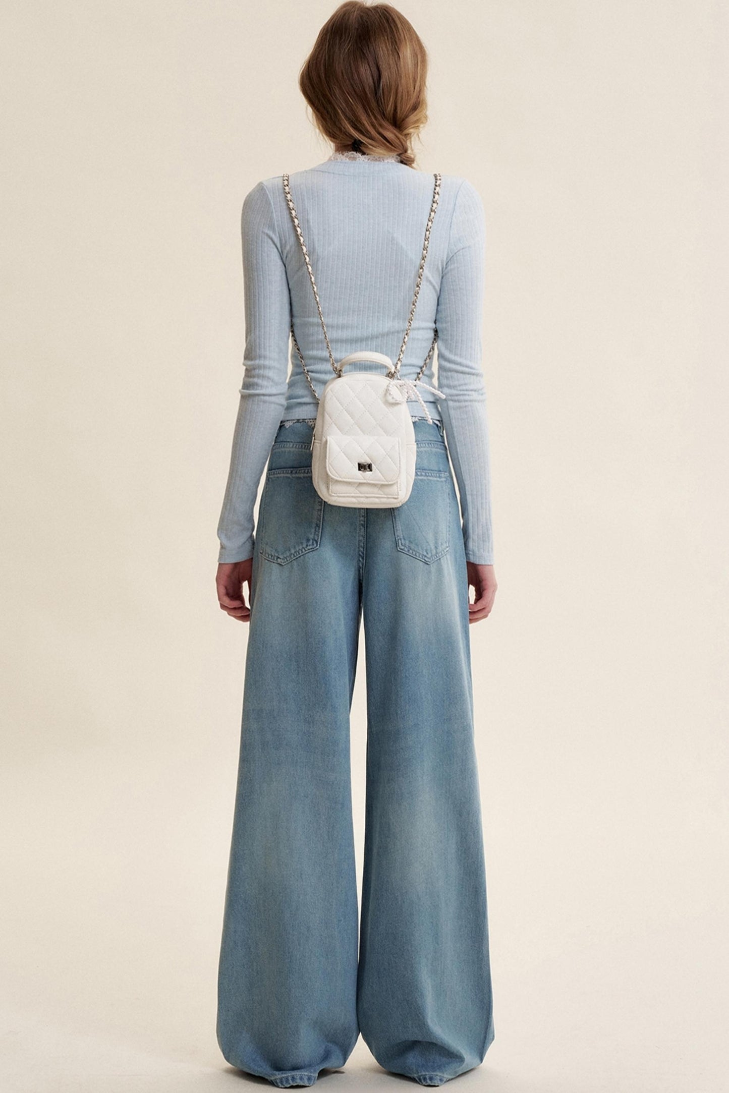 Lace Patchwork High-Rise Jeans