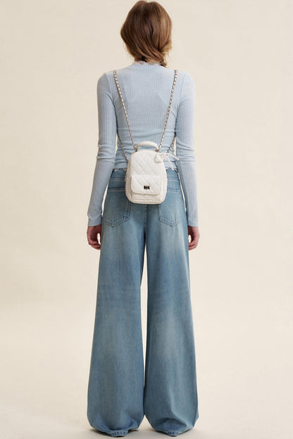 Lace Patchwork High-Rise Jeans