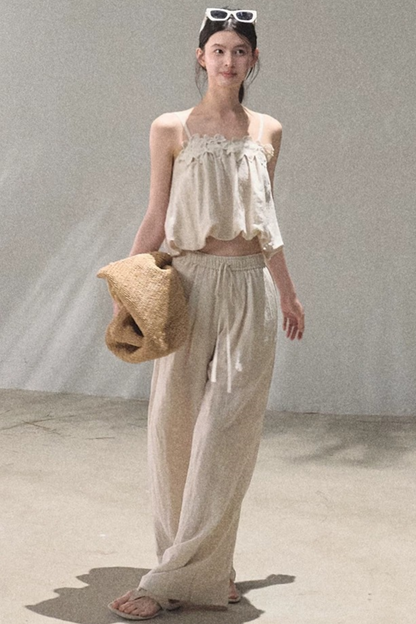 Lyocell-Leinen-Set aus Camisole und Hose