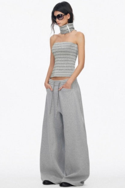 Classic Wide-Leg Fleece Sweatpants