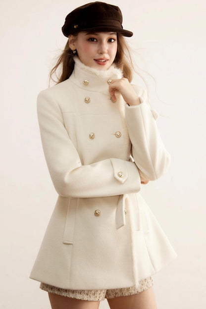 Winter Retro Woolen Double-Breasted Coat