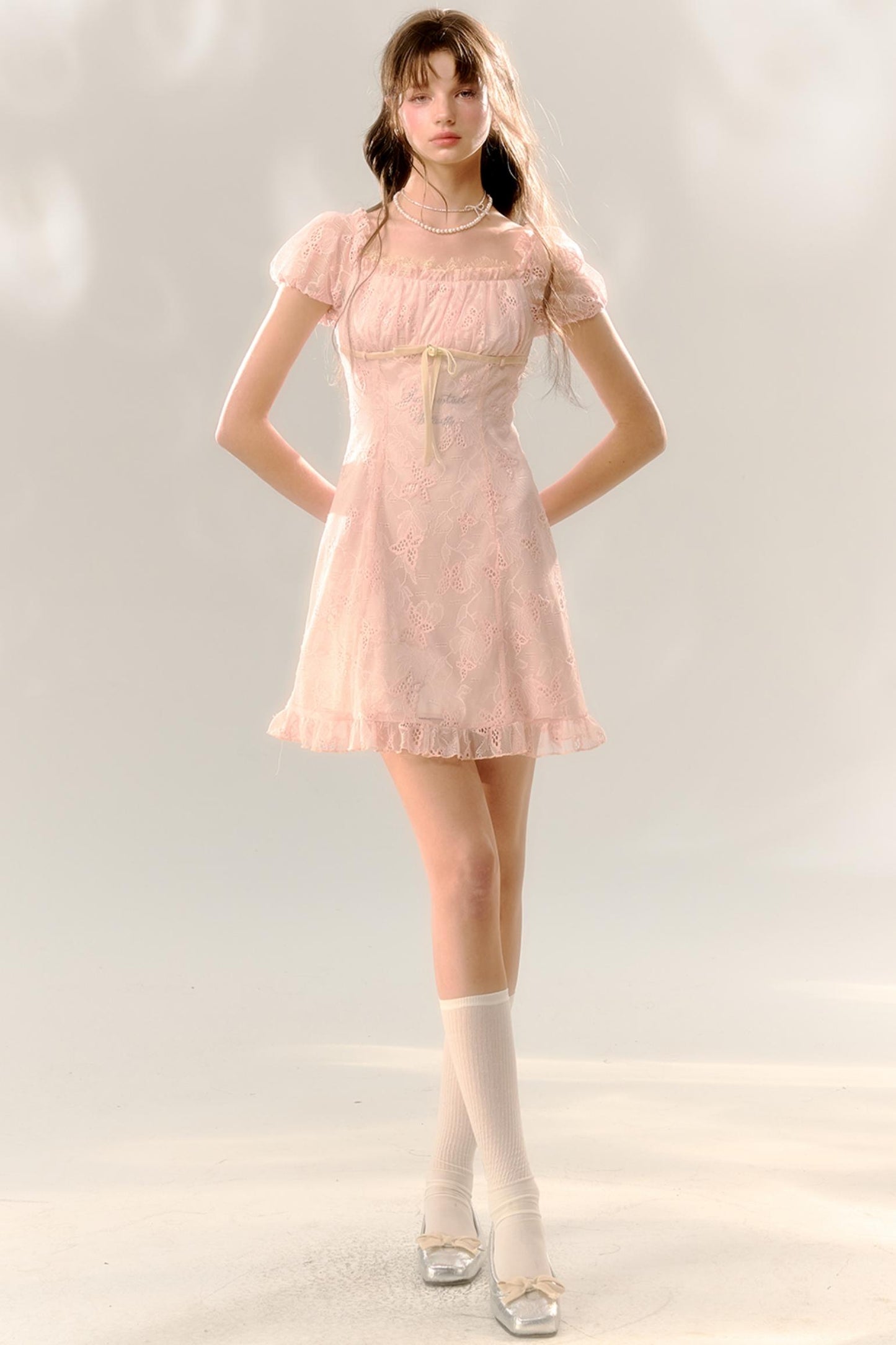 Butterfly Lace Summer-Autumn Short Dress