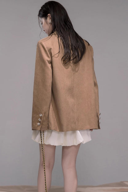 Autumn Velvet Brown Coat