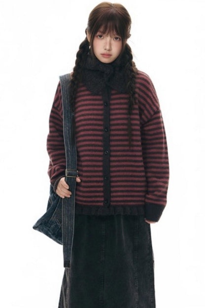 Knit Button Neck Snood Style Hat