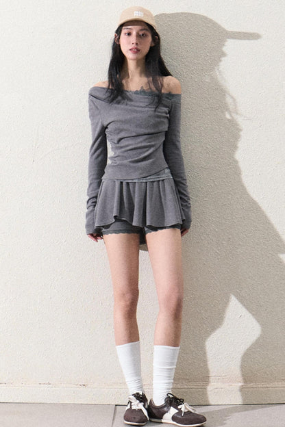 Elegant One-Shoulder Tops Set-Up