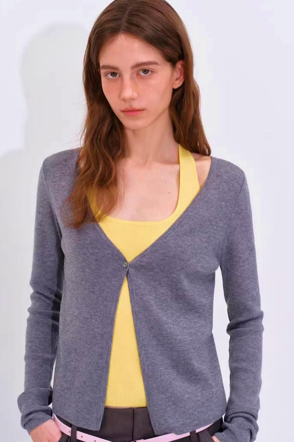 Color-Blocking Knit Cardigan