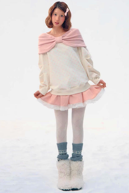 Retro Polka Dot Knit Top