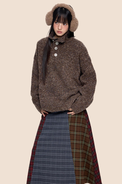 Stand-Up Vintage Sweater Jacket