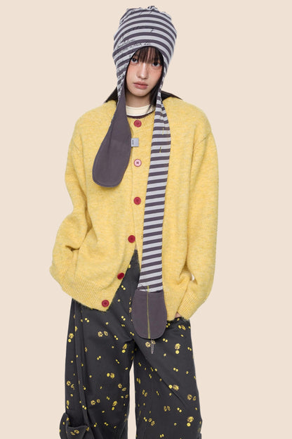 Fall Wool Button-Knitted Cardigan