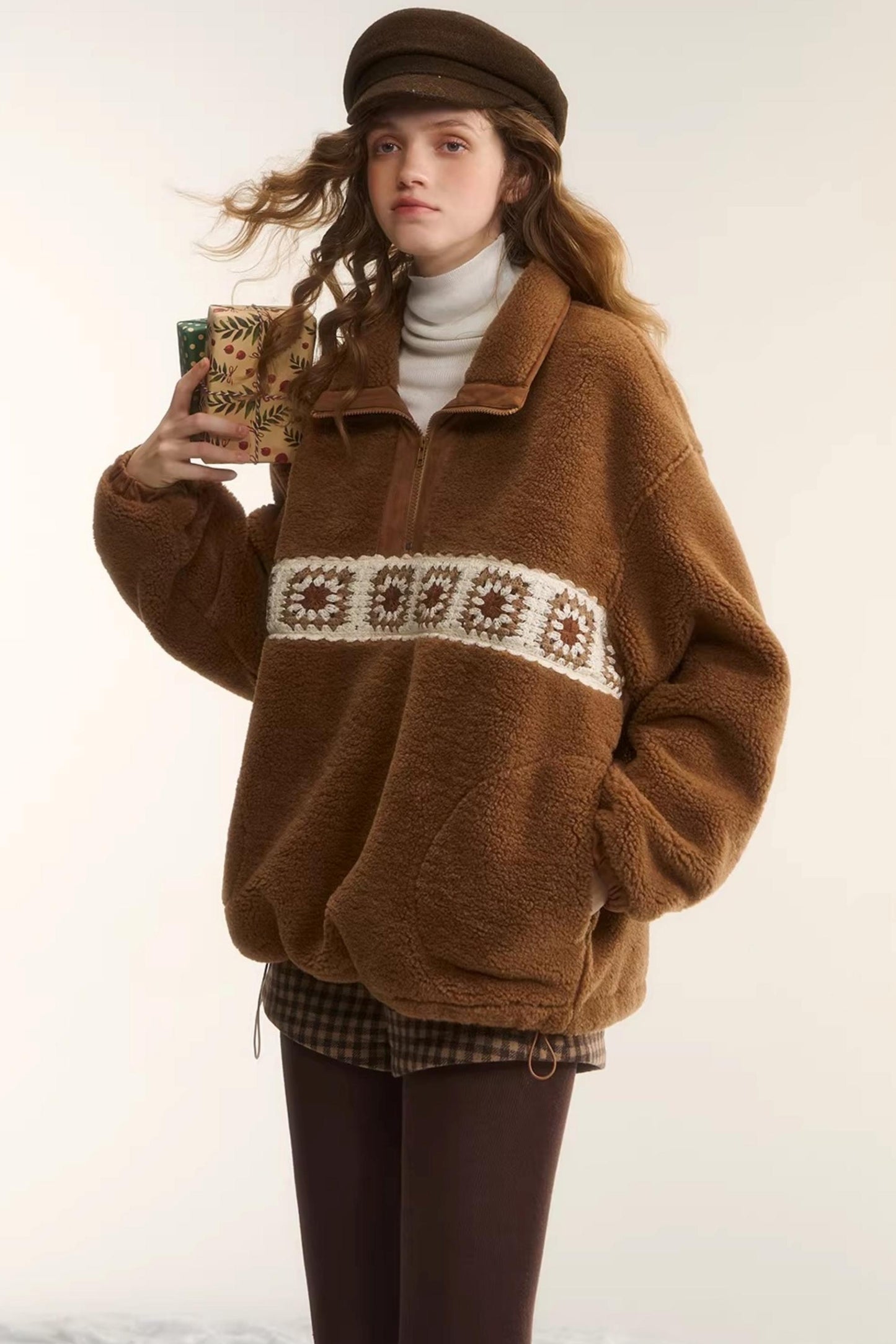 Crochet Floral Patchwork Jacket