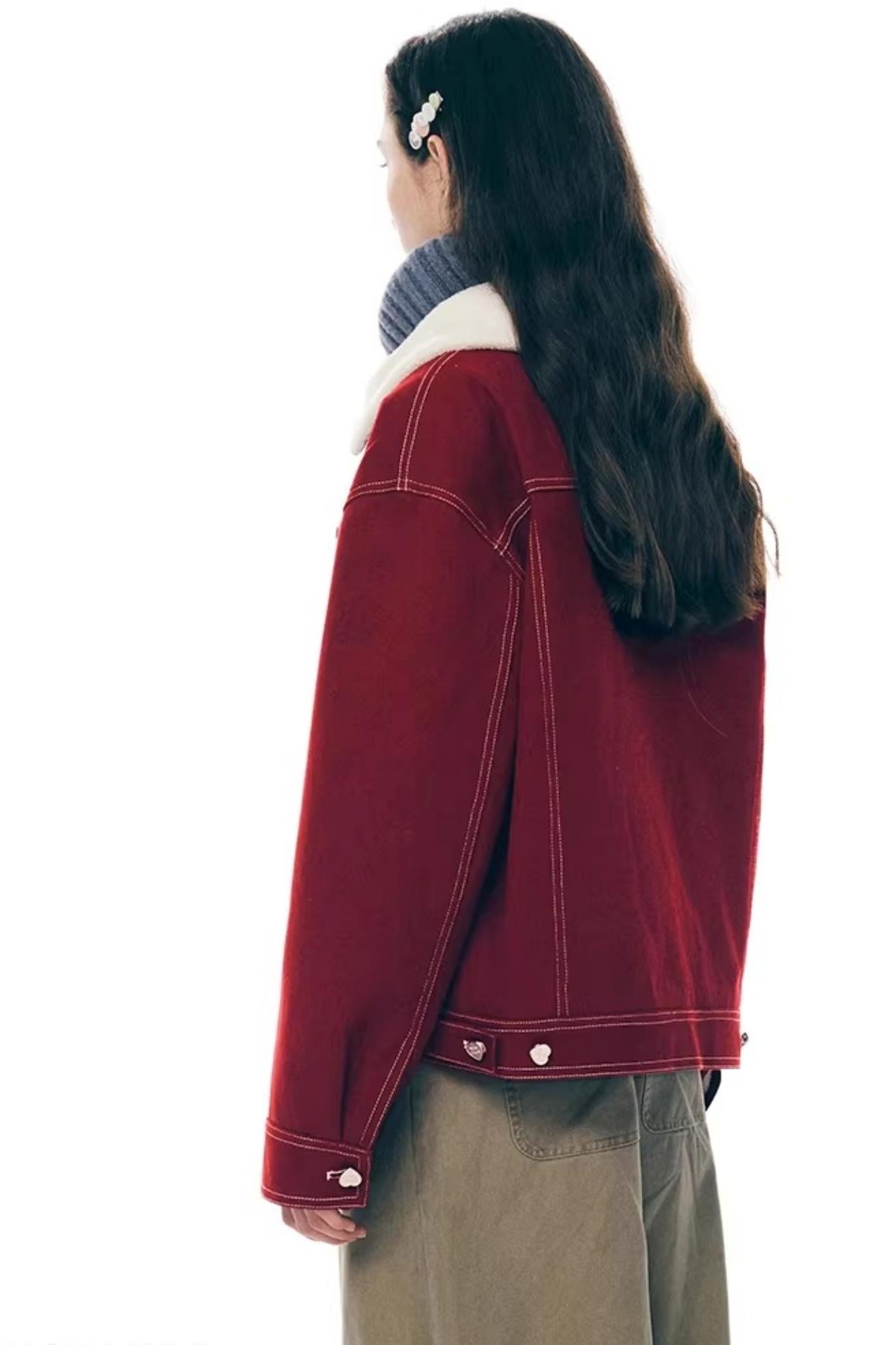 Red Wool Winter Jacket