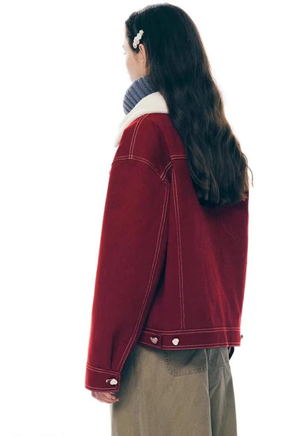 Red Wool Winter Jacket