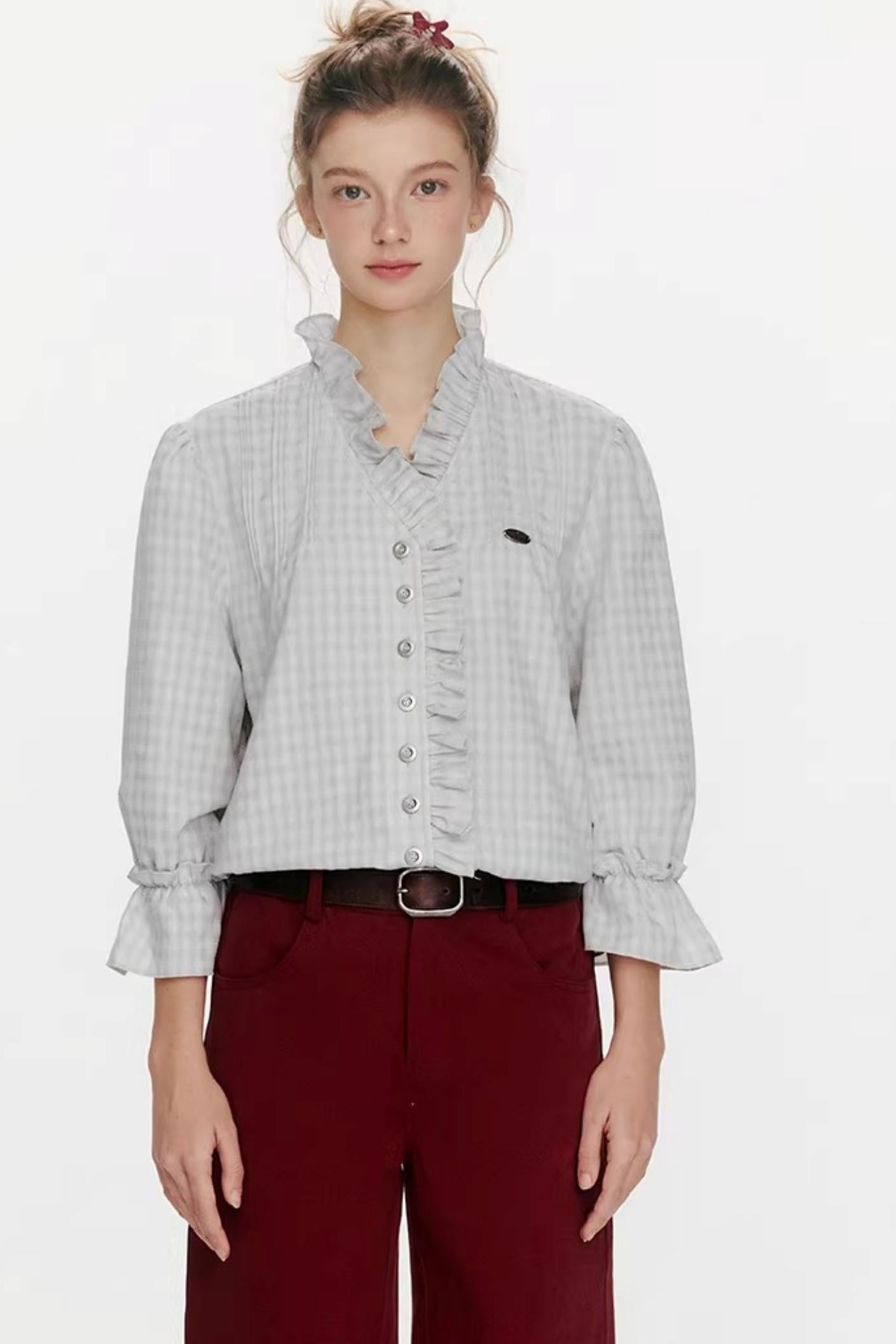 Flower Day Plaid Shirt