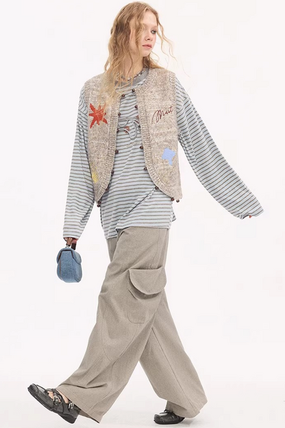 Embroidered Beaded Knitted Vest