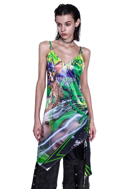 Digital Print Sleeveress Dress