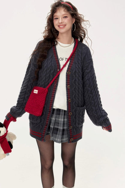 Japanese Knitted V-Neck Sweater