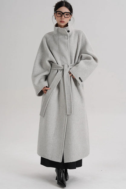Curved Wool Coat