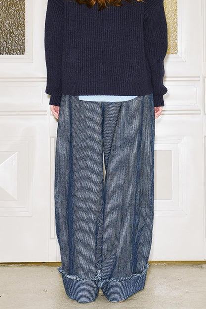 RETRO CORDUROY STRAIGHT-LEG LOOSE FIT PANTS