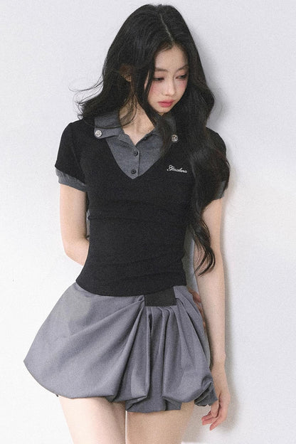 Short Sleeve Off-Shoulder Crop Top