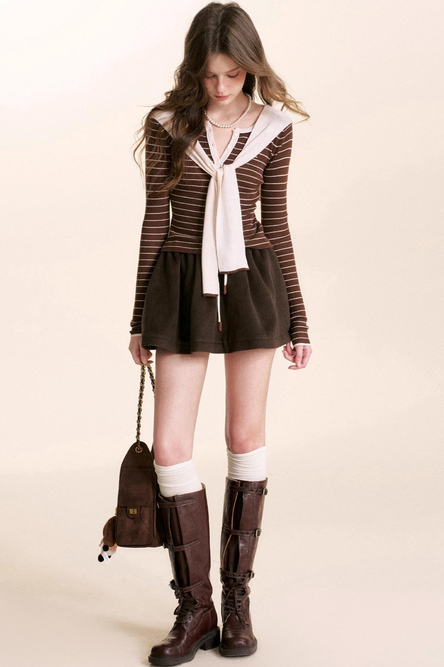 Navycore Wool Blend Knit Top