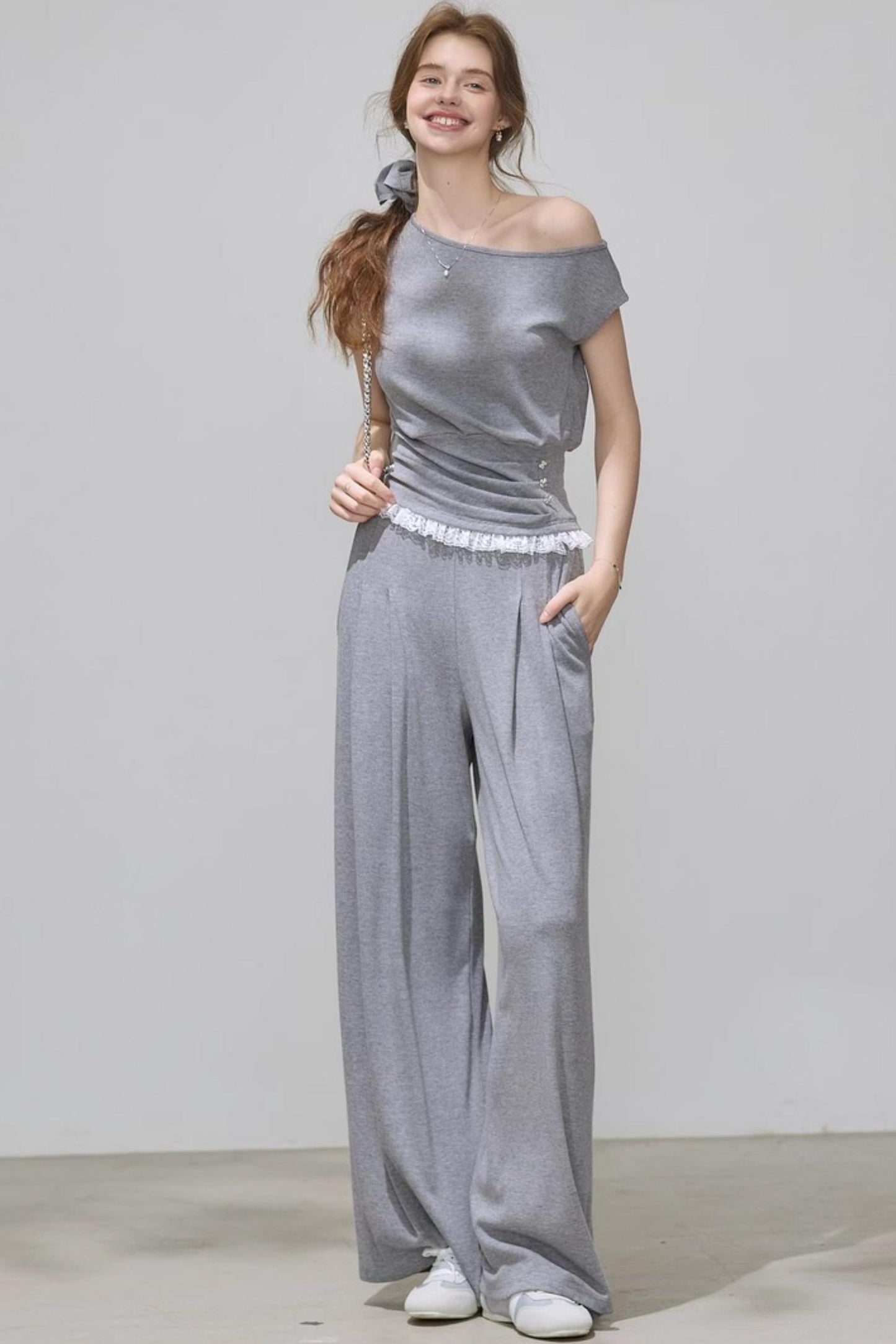 Summer Slant Shoulder Chic Set-Up