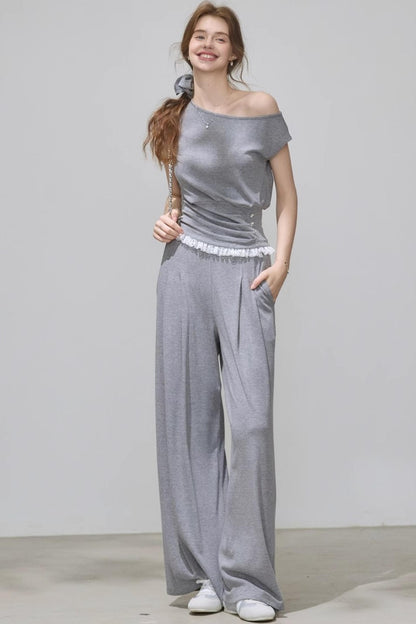 Summer Slant Shoulder Chic Set-Up