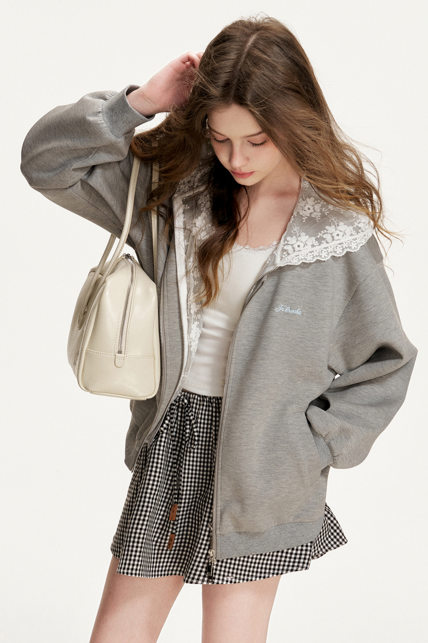 Lace Patchwork Hooded Jacket