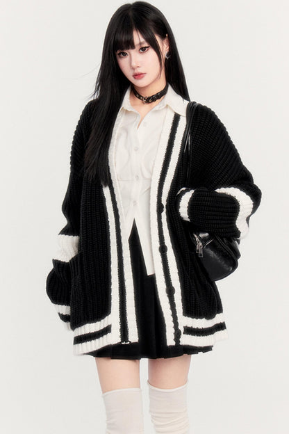 Tokyo Letterhead Retro V-Neck Cardigan