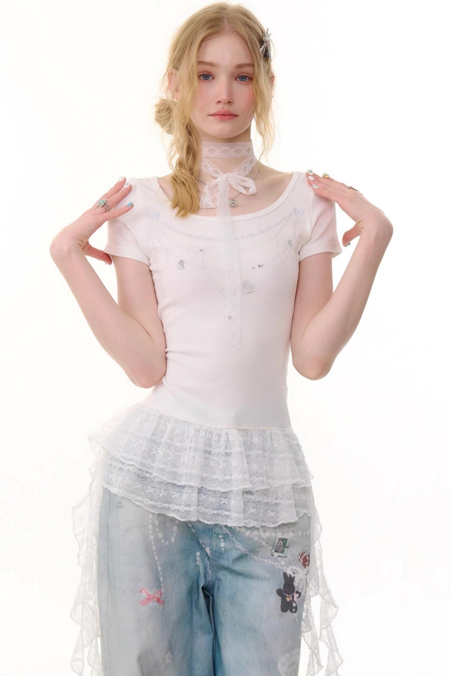 Vintage Chain Pleated Tee