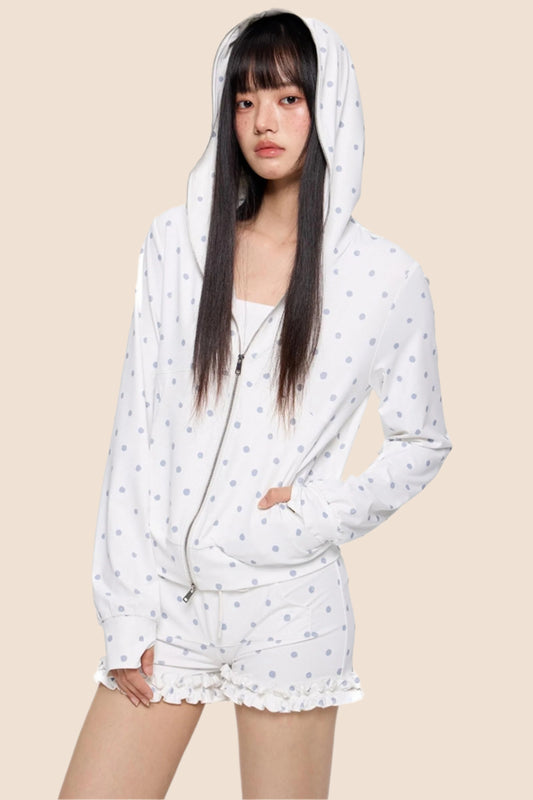 Summer Polka Dot Hoodie Set-Up