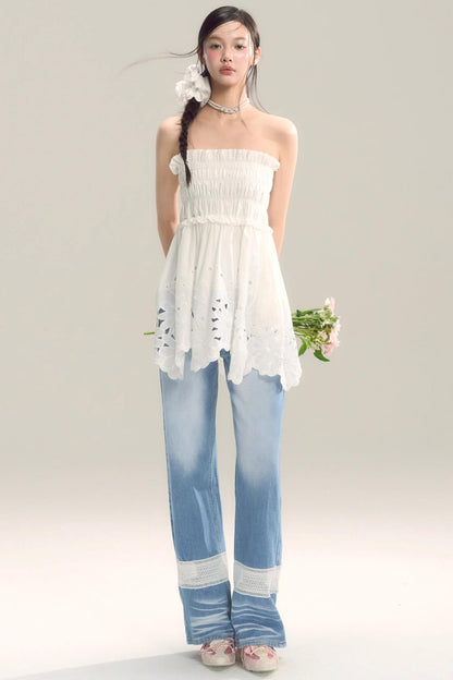 Moody Blue Cutout Jeans