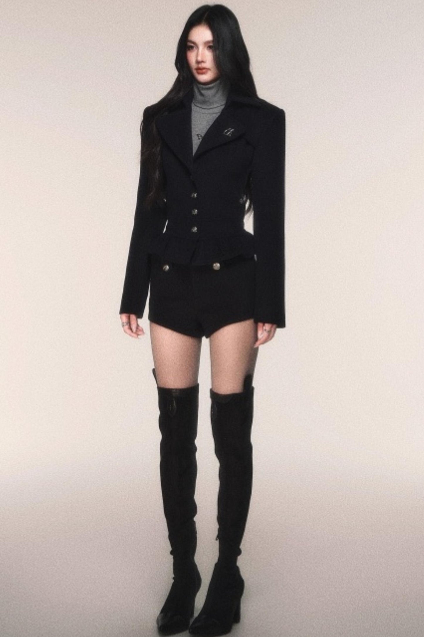 Retro Navy Wool Blazer Set-Up