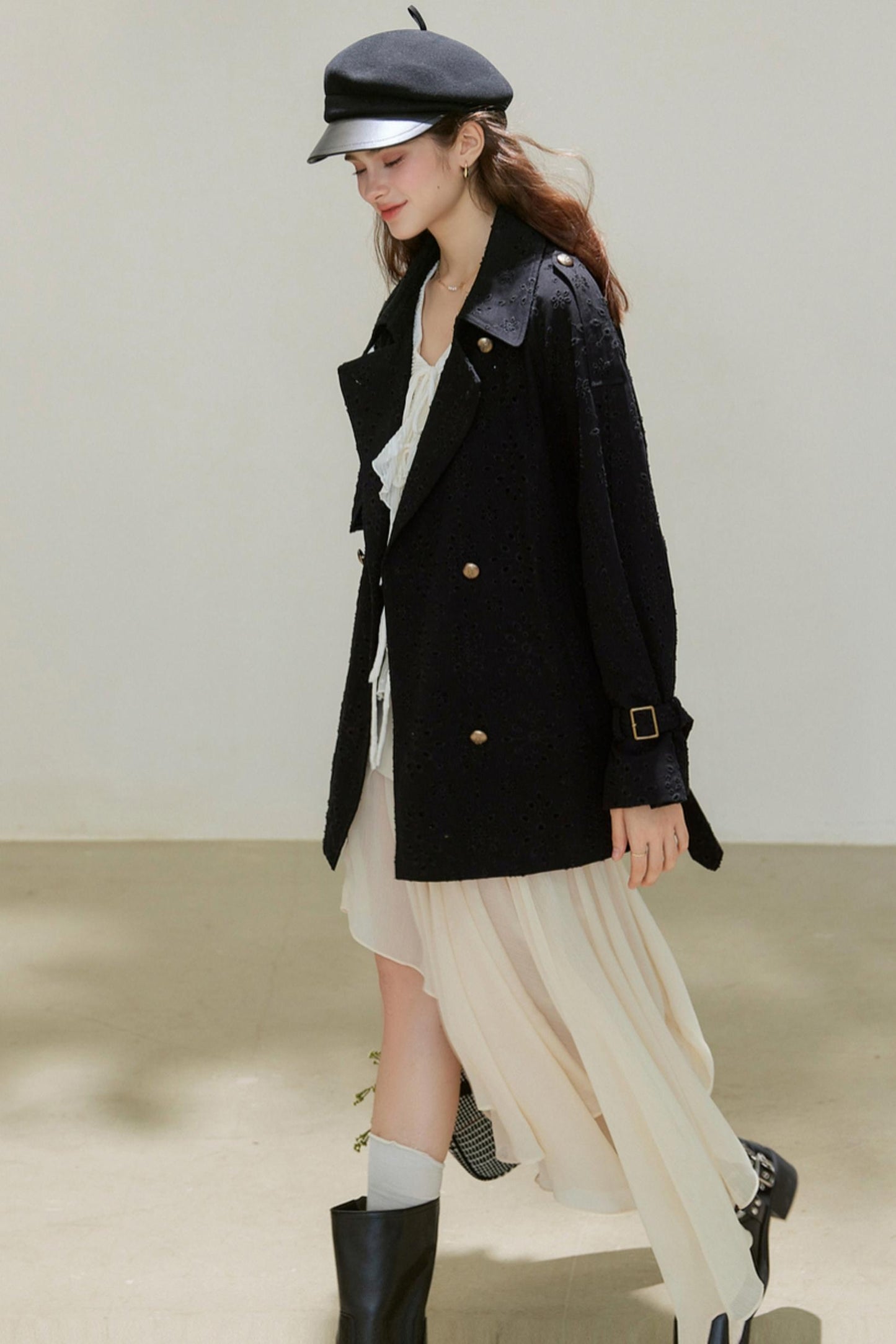 Autumn Double-Breasted Midi Coat