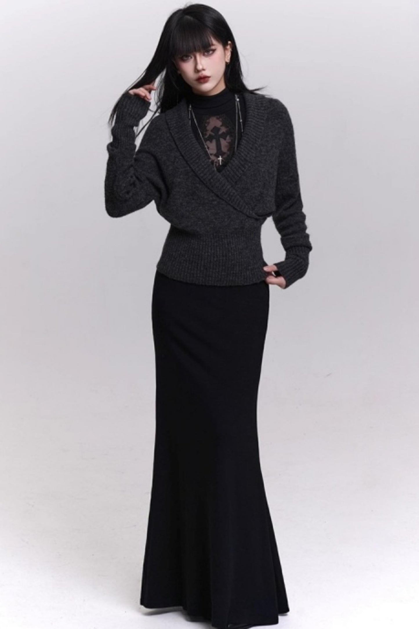 Autumn Black Knit Sweater