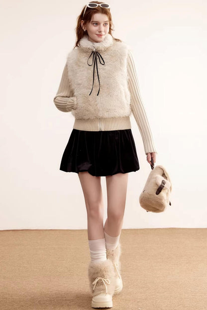 Detachable Sleeve Fur Coat