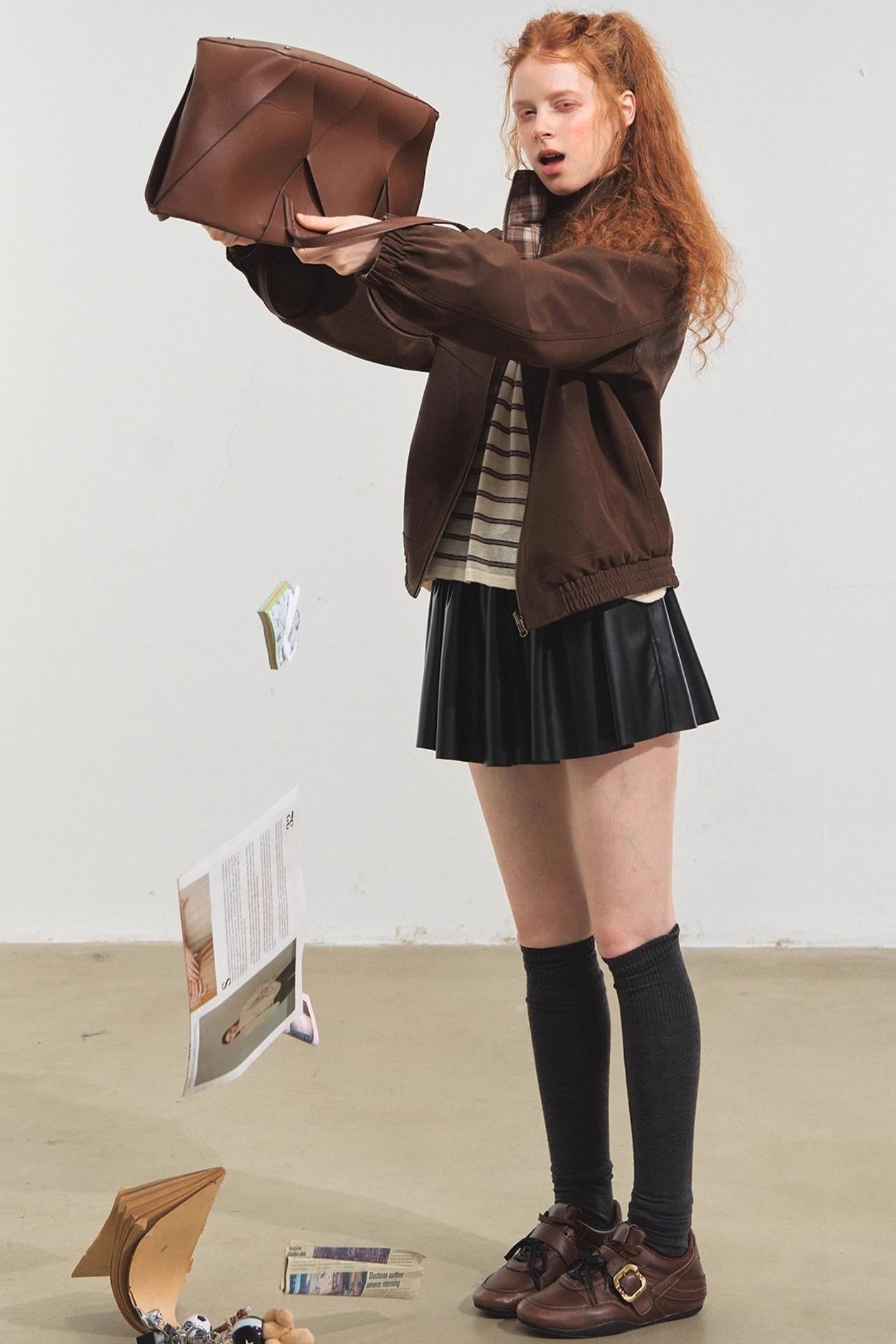 Vintage Reversible Stand-Up Collar Jacket