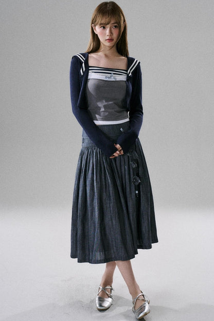 Cute Fake Two-Piece Layered Top